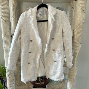 Stunning white blazer with gold buttons